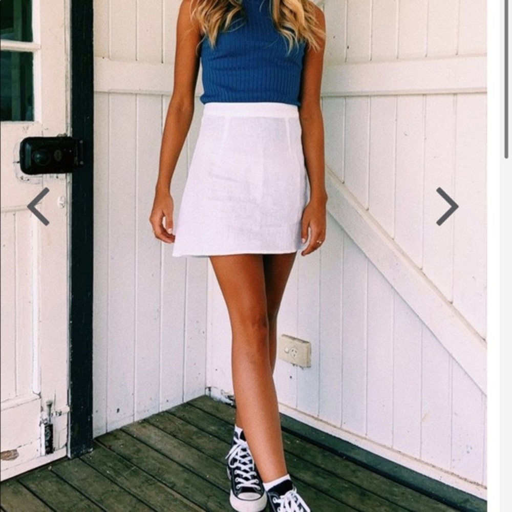 Verge Girl White Linen Skirt